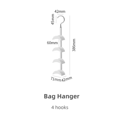[SG] IMP HOUSE Durable 360° Rotating Bag Hanger with 4 widening hooks Handbag Storage Space Saving