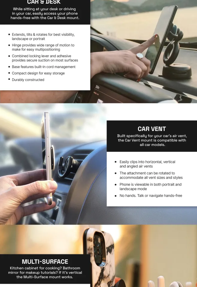 PopSockets PopMount The Premium Phone Grip Mount Optimized