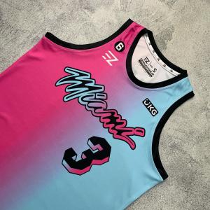 Jersey Dwyane Wade Miami Heat #3 VICE VERSA BLUE PINK - Swingman Bola Basket NBA Baju Kaos T-Shirt Tshirt Atasan Costum Kostum