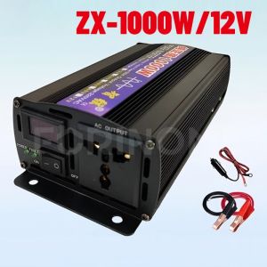 【60Hz】Solar Power Inverter Pure Sine Wave 1000W/1600W/2000W/2600W/3000W Converter DC12V / 24V to AC220V Electric Vehicle Car Home Appliance Travel Black New Power Inverter Adapter Premium Quality Aluminium Alloy Power Supply Automobile