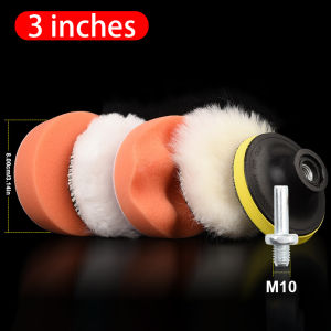 SEAMETAL ชุดขัดรถ 6 ชิ้น ขนาด 3/4/5 นิ้ว ฟองน้ำขัดสีรถฟองน้ำเคลือบสี เซ็ตแผ่นขัดรถชุดทำความสะอาดฟองน้ำแว็กซ์ขัดแผ่น