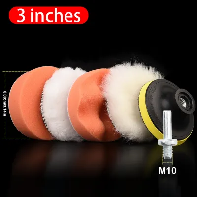 Seamital miếng xốp đánh bóng Pad 6Pcs Đặt Xe Buffing Đĩa Tự Động Buffing bọt sáp Dụng cụ đánh bóng ô tô đầu cặp khoan dụng cụ vệ sinh