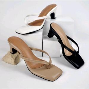 Aj26 Sandal High Heels Aesthetic Untuk Remaja Cewe Sendal Hils Jinjit Wanita Korean Style Lebaran Kondangan Wisuda Cantik Elegan Mewah Kece Bridal Shoes Hak Tahu 5cm Cewek