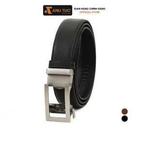 Bản 3.2cm Thắt lưng tự động bản nhỏ M2T35-07 chất da bò hạt mềm mai may biên chắc chắn Anh Tho Leather