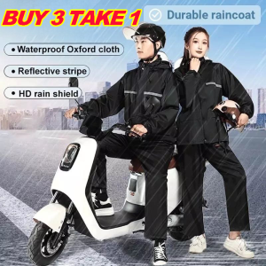 【BUY 3 TAKE 1】Waterproof Rain Coat With Transparent Faceshield Breathable Anti-Storm Rain Coat For Motorcycle Reflective Raincoat Set/Adult Raincoat/Motorcycle Raincoat Reflective Raincoat Set Adult Rain Coat For Motorcycle
