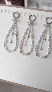 Beaded Camera Phone Strap with Cuteness Butterfly Digital Charm Fashionable Phone Accessory for Phones and Bags