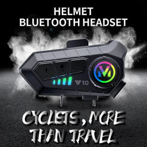 Y10 Waterproof Wireless Bluetooth Headset HD Sound Noise Reduction with Voice Control for Helmet