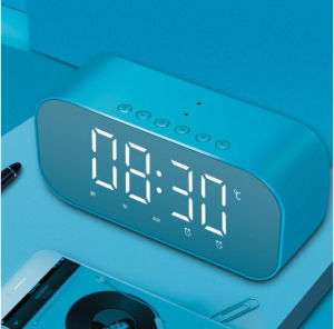 Yayusi Elegant Style S2 Alarm Clock Speaker Bluetooth 4.2 Portable Wireless Subwoofer Bedside Speaker. Digital Display - Aux | Barangan Berkualiti Reka Bentuk Praktikal Mudah Guna