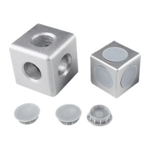 MACRAMEX 1Pcs Aluminum Aluminum Cube Corner Connector 2020 3030 4040 4545 Silver Cube Corner Connector  Corner Fastener European Standard Profile Connector for 3D Printer CNC Frame