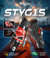 ถุงมือ Furygan รุ่น STYG15 สี Black/White/Red. 