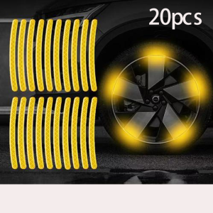 20pcs Car Wheel Hub Reflective Sticker Tire Rim Reflective Strips Luminous Sticker for Night Driving