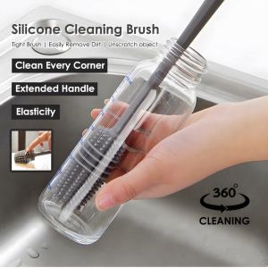 Silicone cleaning cup brush Multifunctional cleaning brush Silicone cleaning brush Long handle cleaning cup brush Bottle Brush 12.5" Water Bottle Cleaner