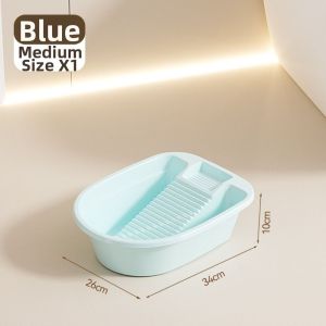 LUMIQLO Thickened Washboard Laundry Basin Large Capacity 2IN1 Laundry Tub Practical Multifunctional Underwear Cleaning Basin Hand Washing Clothes