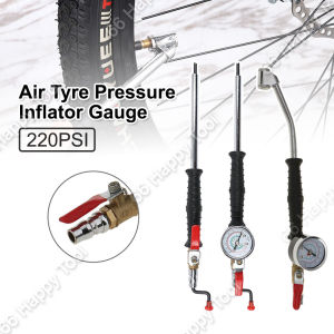 220 PSI Air Tyre Pressure Inflator Gauge Monitor Car Motorbike Bicycle Tire Compressor Hand-Operated Inflation Lever