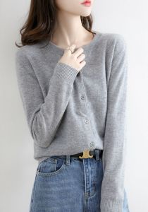 🌷พร้อมส่ง 2XL🌷 เสื้อคลุม [ คาร์ดิแกน คอกลม อก42นิ้ว ] เสื้อคอกลม Cardigan ไหมพรมกระดุมหน้า สไตล์โรแมนซ์ แบบใหม่ ผ้านิ่มสุด ถูกสุด ผ้าดีเว่อร์