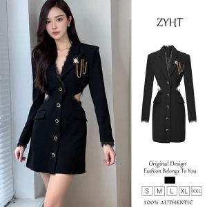 Zyht của phụ nữ ăn mặc Đầm đen Đầm ôm Đầm Polyester Đầm công sở lxury Dresses ĐẦM CƯỚI attendance Dresses VÁY DỰ TIỆC váy dạ hội