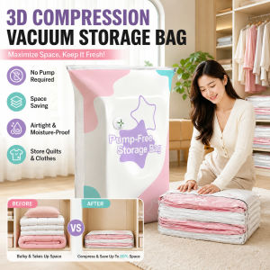 Pump Free Vacuum Bag No Need Air Pump No Pump Vacuum Storage Bags Reusable Travel Luggage Home Storage Organizer