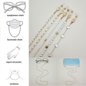 THOMA แฟชั่น สายคล้องคอ สำหรับผู้หญิง โลหะ เครื่องประดับแว่นตา ผู้ชาย สร้อยไข่มุก สร้อยคอ คลิปแว่นตา ห่วงโซ่แว่นอ่านหนังสือ