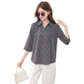 shop HAUL  Formal Blouse L-XL V-Neck Long Sided Stripe Casual & Fashion Wear Women  3020. 