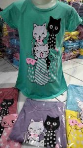 DASTER Anak Motif KUCING Dress 2-12 Tahun
