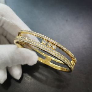 Middle East bestseller: Meis full-diamond sliding bracelet fashionable and plated for both men and women 18K Rose gold versatile couples bracelet