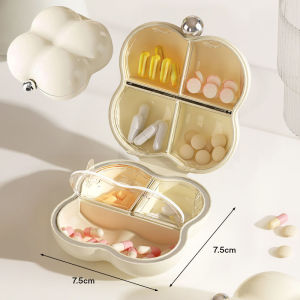 Portable Mini Pill Box Cloud Shaped Pill Organizer Medicine Container Tablet Storage Box with Individual Compartments