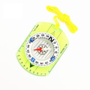 CC SP Outdoor Camping Hiking Wilderness Survival Plastic Handheld Survival Guiding Tool Transparent Proportional Footprint Tools Mini Ruler Waterproof Travel Kits Map Reading Scouts Compass Ruler Compass Outdoor Navigation