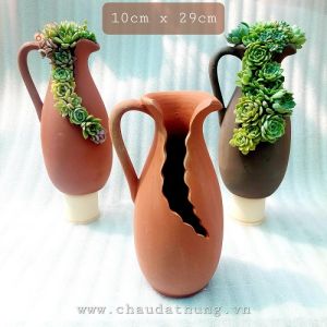 Chậu đất nung - Bình sữa xẻ 1029 miệng chậu 10cm chiều cao 29cm
