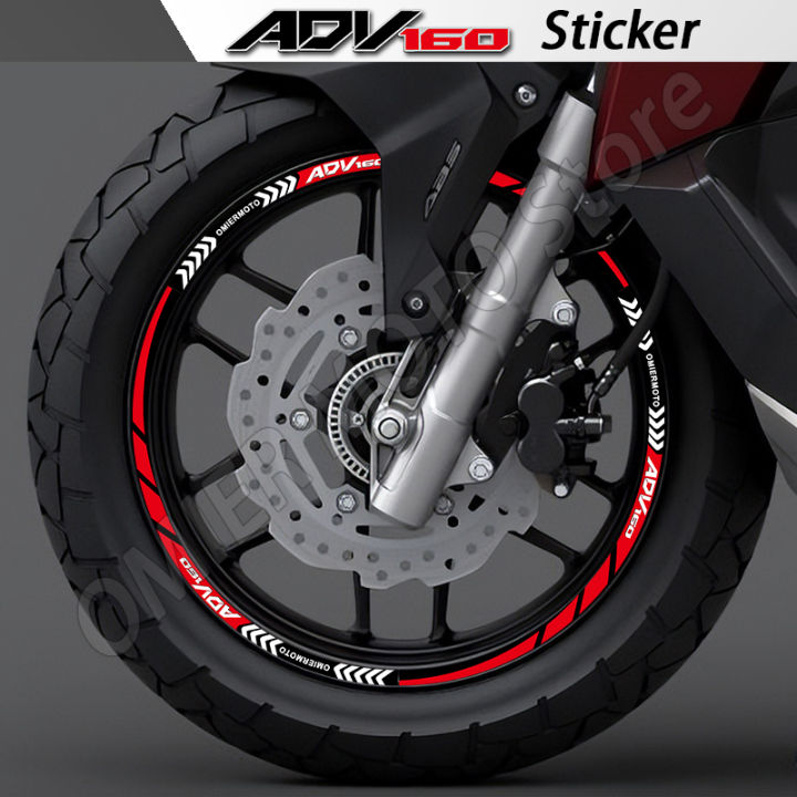 For HONDA ADV 160 ADV160 Motorcycle Wheel Sticker Rim Decals Stripe ...