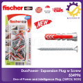 FISCHER DUOPOWER Expansion Wall Plug with Screw Set, 18PCS/ BOX, 5x25MM, Easy installation for home uses, 534996. 