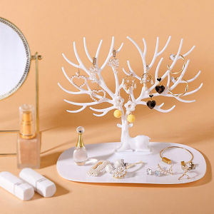 [haoh] Little Deer Earrings Necklace Ring Pendant Bracelet Jewelry Display Stand Tray Tree Storage Racks Organizer Holder