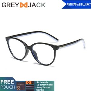 Grey Jack Kacamata Antiradiasi Blueray Tr90 Kokoh Korean Style Oval Fashion Pria dan Wanita Kekinian 8265