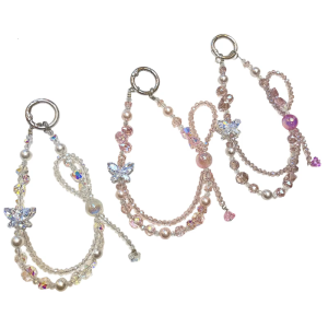 Elegant Handmade Beaded Keychain Pendant Mobile Phone Chain Strap Fashion Cellphone Rope Women Telephone Lanyard