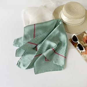 All-match Printed Dot Print Scarf Colorful Y2K Polka Dot Silk Scarf Headband Spicy Girls Satin Hijab Outdoor