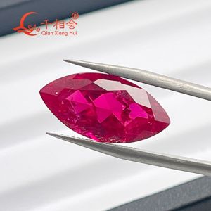 Marquise Shape Lab Grown Ruby Natural Cut Stone Red Color Synthetic Corundum Loose Stone With Visible Inclusions Jewelry Charms Accessories for DIY