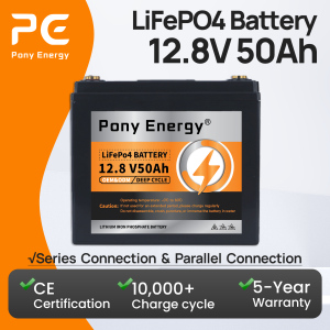 PonyEnergy 12V 50Ah/280Ah LiFePO4 Battery 12V for Solar with Voltage Display Series-Connectible Grade A cells 10000+ CycleLife Lithium iron phosphate Battery