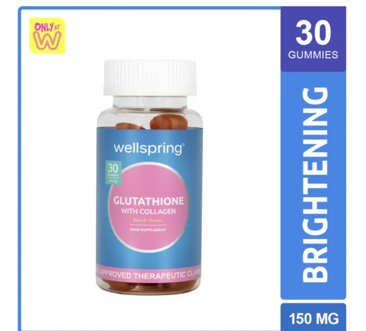 WELLSPRING Glutathione With Collagen Peach Flavor Gummies 30s