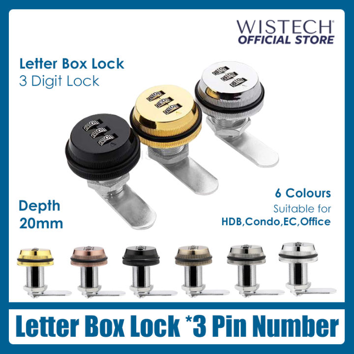 Wistech Letter Box Lock, depth 20mm ,HDB Keyless Mail/Letter box Lock