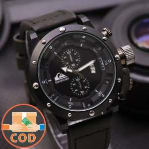 PROMO !! JAM TANGAN QUIKSILVER KULIT JAM TANGAN FASHION PRIA GJK-003 FREE BOX & BATRAI CADANGAN
