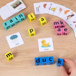Mainan Belajar Bahasa Inggeris Kanak Kanak Kad Imbas & Blok Ejaan Edukasi Awal Meja Permainan 4 Pemain Alat Bantu Mengajar Viral 4 Players English Enlightenment Spelling Words Battle Toys Board Game Puzzle Cards 儿童英语启蒙拼单词两人对战玩具双人桌游学习教具益智卡片积木 A244