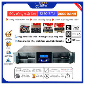 [ FREE SHIP ] Cục đẩy công suất cho dàn loa karaoke - Đẩy MTMAX RCW 2600  trang bị 32 sò  8 tụ  2 kênh  đánh được cặp loa 4 tấc  cho dàn loa karaoke gia đình sự kiện