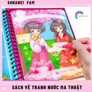 [SỬ DỤNG NHIỀU LẦN] Sách Tô Màu Nước Thần Kì Tự Biến Mất Màu Sau Vài Phút Sách Dành Cho Bé Tập Tô Tranh Tô Màu Cho Bé - SOHANEI FAM -Magic Water Book