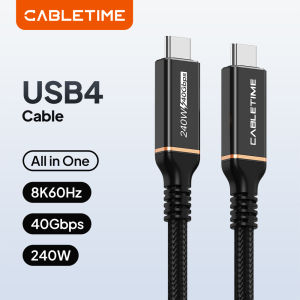 CABLETIME Cáp USB4 40Gbps Hỗ Trợ 8K 60Hz PD240W Sạc Nhanh Thunderbolt3 / 4 USB 4.0 USB-C Sang C Cho Máy Tính Xách Tay MacBook Dock2026