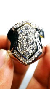 Batu cincin pria White ZIRCON berlian TABUR ring STAMPLE bentuk