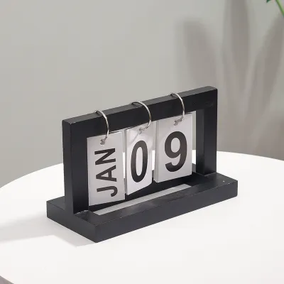 Nordic Style Creative Wooden Calendar Office Desk Home Study Living Room Decoration SimpleDecoration