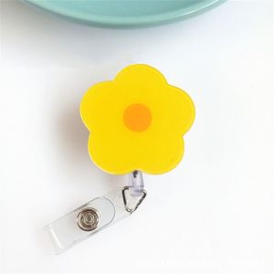 HIV00 Name Tag Nurse Badge Reel Flower Chest Card Retractable Badge Holder Kawaii Work Card ID Card Holder Office School Supplies