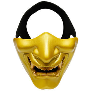 Paintball Military Tactical Prajna Half Face Mask Samurai Hannya Horror Skull Halloween Airsoft Hunting Protective Half Masks