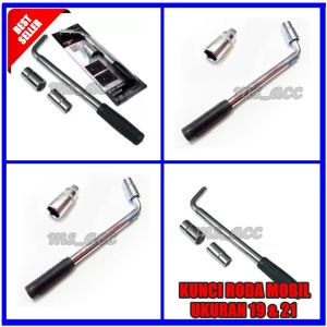 Kunci Roda Mobil Model L Ukuran 19mm & 21mm Lengkap Bisa Panjang Pendek Bahan Kuat MS ACC
