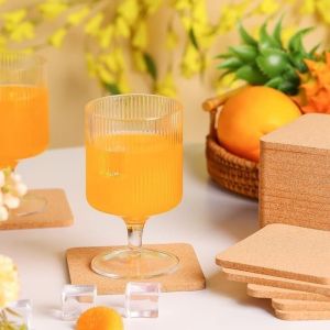 10 Pcs Cork Coasters for Drinks/Kitchen Wooden Thick Cup Mat/Tea Drink Wine Pad Tableware