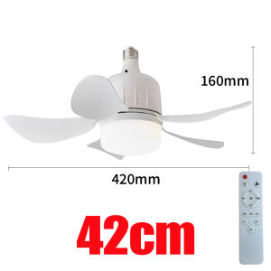 Arkady Socket Breeze Modern Ceiling Fans with LED Lights 20" LED E27 Screw Base Mini Light Socket Fan with Cord for Bedroom Living Room Kitchen Balcony